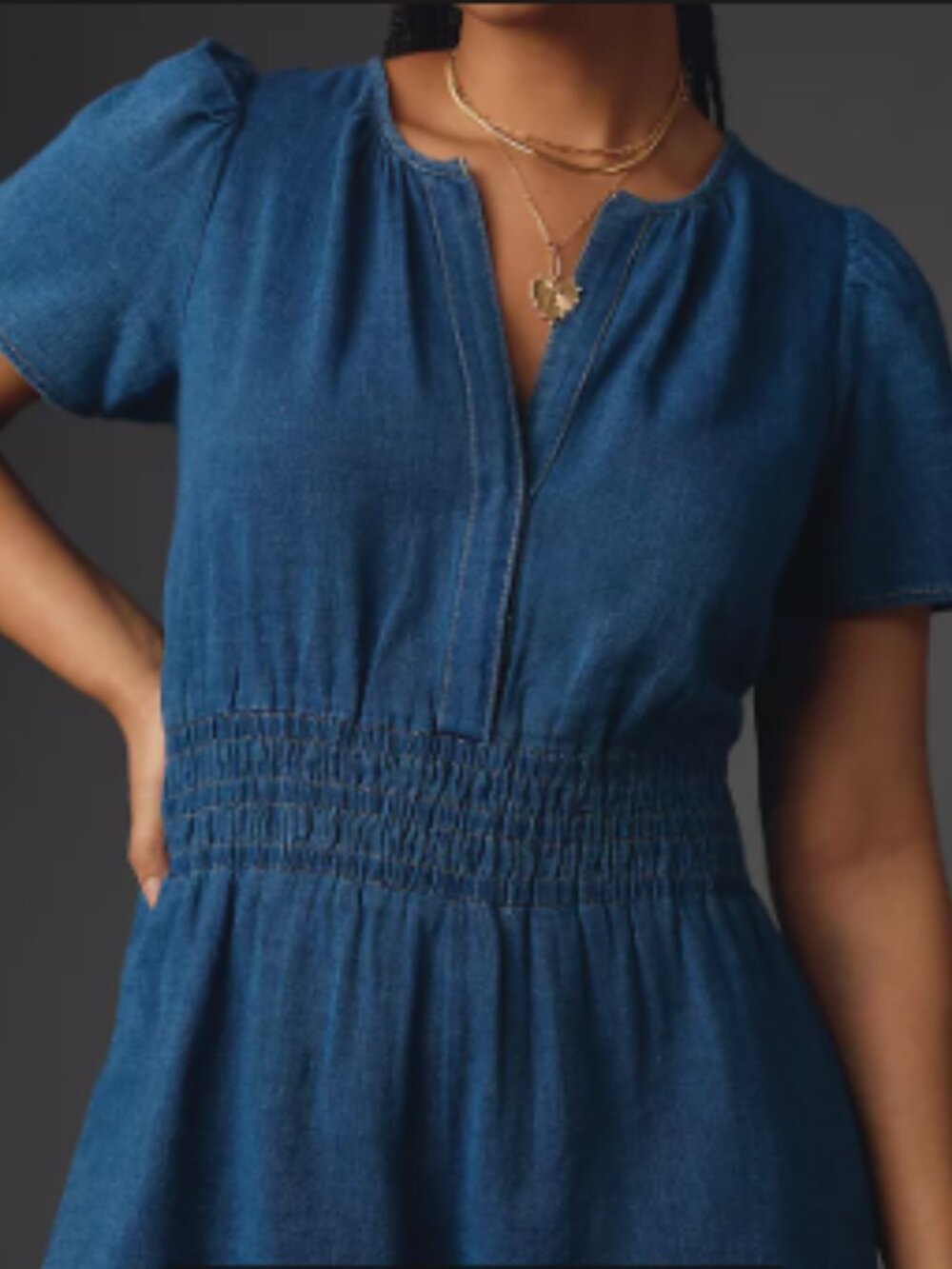 Anthropologie The Somerset Denim Romper, Size 1X